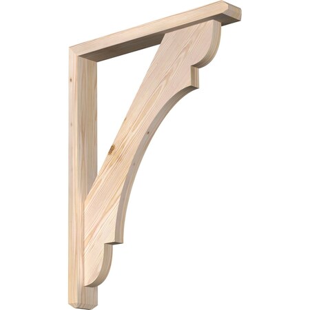 Ekena Millwork Olympic Craftsman Smooth Bracket w/ Offset Brace, Douglas Fir, 3 1/2"W x 24"D x 32"H BKT0402X24X32OLY04SDF